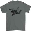 Abstract Parachutist Freefall Skydiving Mens T-Shirt Cotton Gildan Charcoal