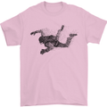Abstract Parachutist Freefall Skydiving Mens T-Shirt Cotton Gildan Light Pink