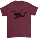 Abstract Parachutist Freefall Skydiving Mens T-Shirt Cotton Gildan Maroon