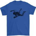 Abstract Parachutist Freefall Skydiving Mens T-Shirt Cotton Gildan Royal Blue