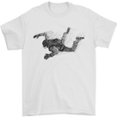 Abstract Parachutist Freefall Skydiving Mens T-Shirt Cotton Gildan White