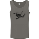 Abstract Parachutist Freefall Skydiving Mens Vest Tank Top Charcoal