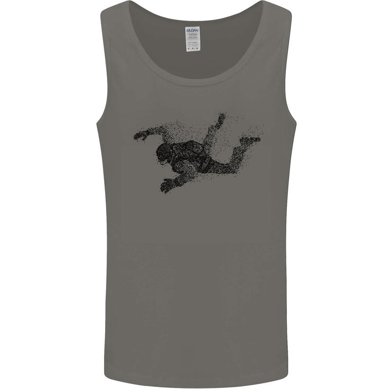 Abstract Parachutist Freefall Skydiving Mens Vest Tank Top Charcoal