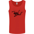 Abstract Parachutist Freefall Skydiving Mens Vest Tank Top Red