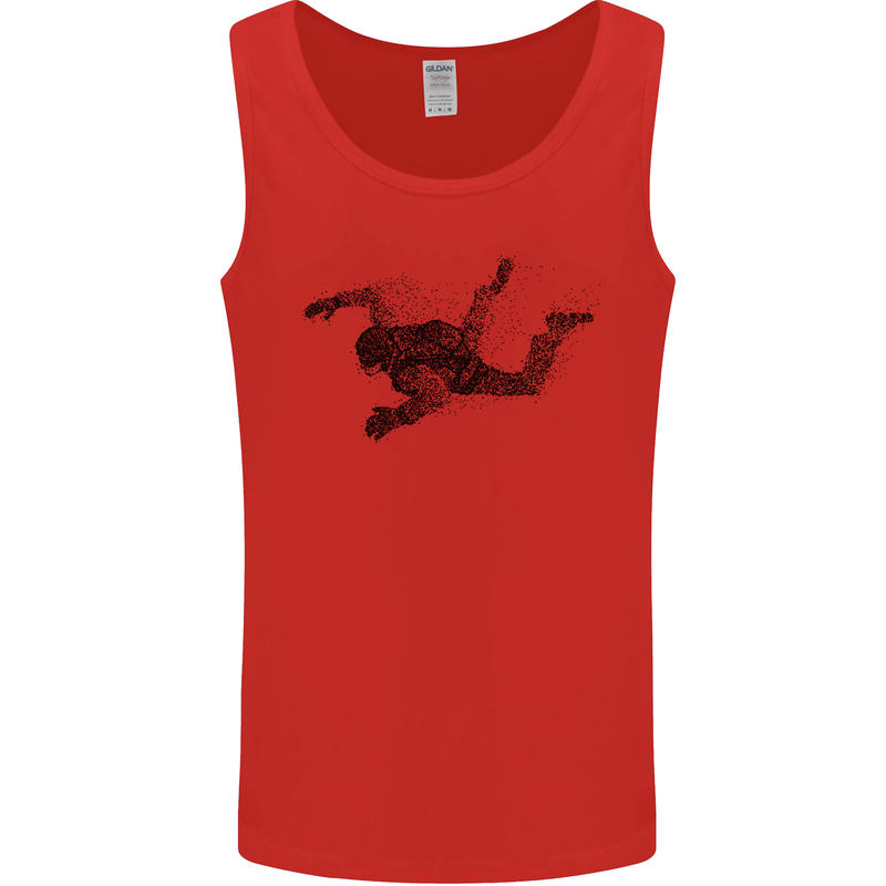 Abstract Parachutist Freefall Skydiving Mens Vest Tank Top Red