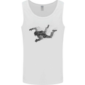 Abstract Parachutist Freefall Skydiving Mens Vest Tank Top White