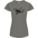 Abstract Parachutist Freefall Skydiving Womens Petite Cut T-Shirt Charcoal