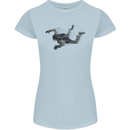 Abstract Parachutist Freefall Skydiving Womens Petite Cut T-Shirt Light Blue