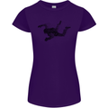 Abstract Parachutist Freefall Skydiving Womens Petite Cut T-Shirt Purple