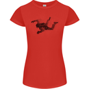 Abstract Parachutist Freefall Skydiving Womens Petite Cut T-Shirt Red