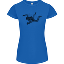 Abstract Parachutist Freefall Skydiving Womens Petite Cut T-Shirt Royal Blue