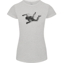 Abstract Parachutist Freefall Skydiving Womens Petite Cut T-Shirt Sports Grey