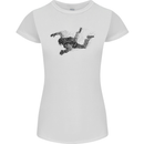 Abstract Parachutist Freefall Skydiving Womens Petite Cut T-Shirt White
