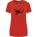 Abstract Parachutist Freefall Skydiving Womens Wider Cut T-Shirt Red