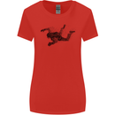 Abstract Parachutist Freefall Skydiving Womens Wider Cut T-Shirt Red