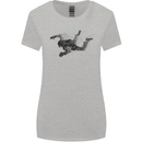 Abstract Parachutist Freefall Skydiving Womens Wider Cut T-Shirt Sports Grey