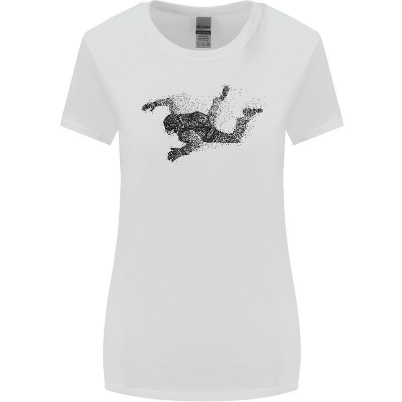 Abstract Parachutist Freefall Skydiving Womens Wider Cut T-Shirt White