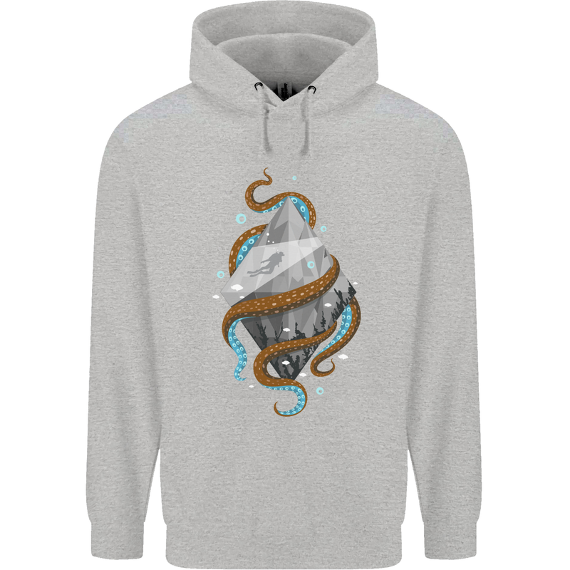 Abstract Scuba Diver Diving Dive Childrens Kids Hoodie Sports Grey