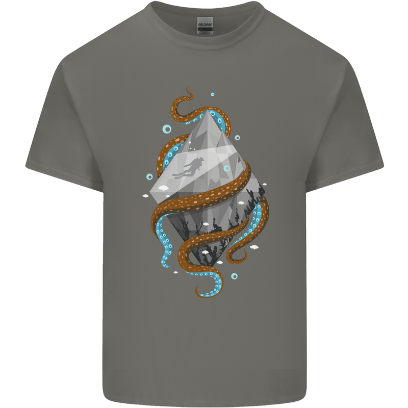 Abstract Scuba Diver Diving Dive Kids T-Shirt Childrens Charcoal