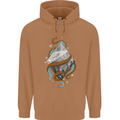 Abstract Scuba Diver Diving Dive Mens 80% Cotton Hoodie Caramel Latte