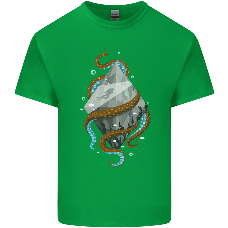 Abstract Scuba Diver Diving Dive Mens Cotton T-Shirt Tee Top Irish Green