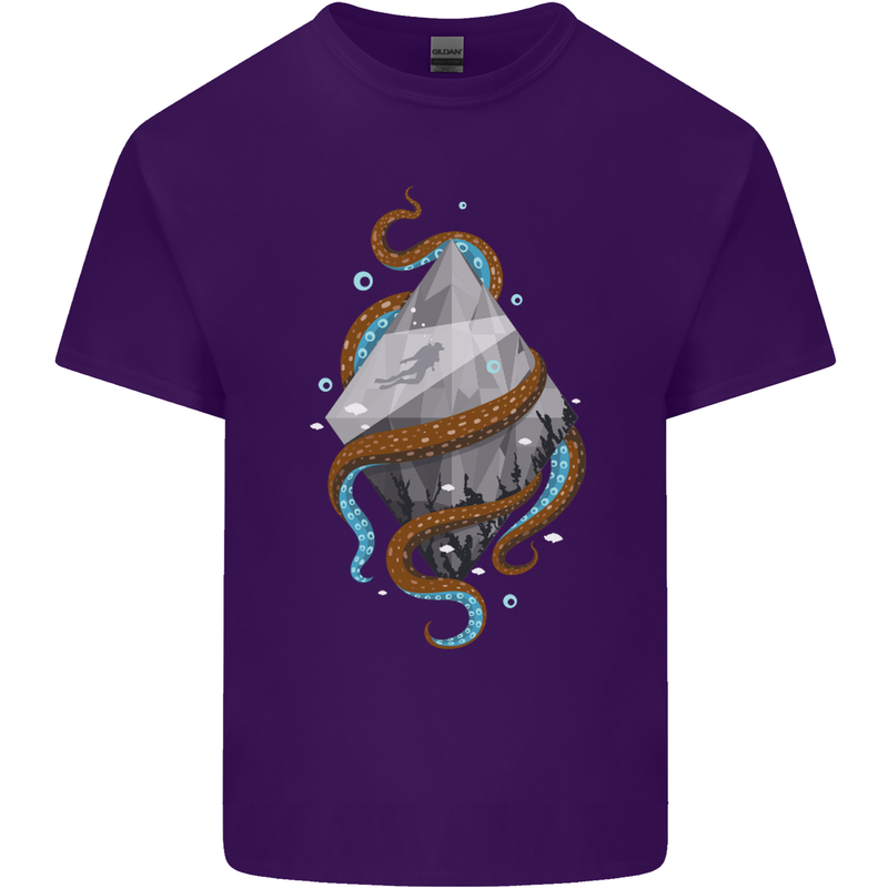 Abstract Scuba Diver Diving Dive Mens Cotton T-Shirt Tee Top Purple