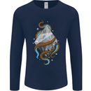 Abstract Scuba Diver Diving Dive Mens Long Sleeve T-Shirt Navy Blue