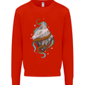 Abstract Scuba Diver Diving Dive Mens Sweatshirt Jumper Bright Red