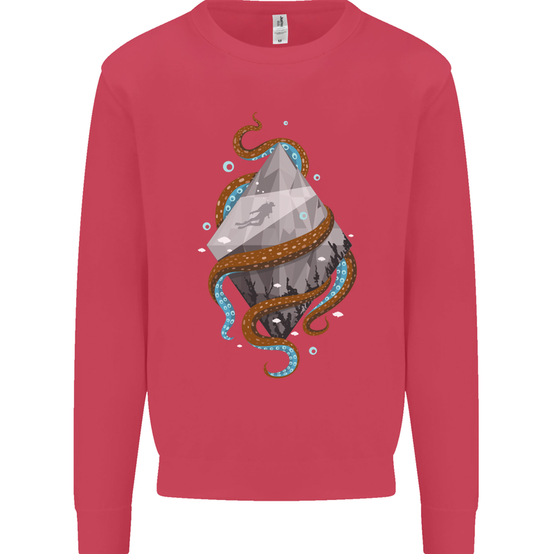 Abstract Scuba Diver Diving Dive Mens Sweatshirt Jumper Heliconia