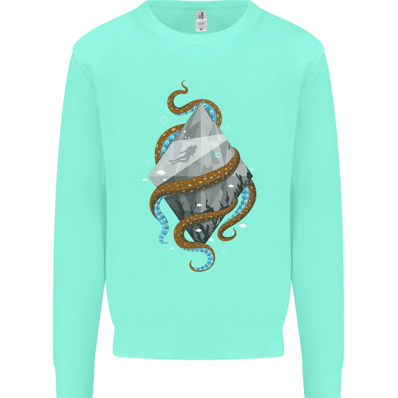 Abstract Scuba Diver Diving Dive Mens Sweatshirt Jumper Peppermint