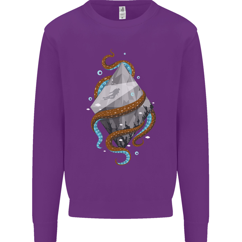 Abstract Scuba Diver Diving Dive Mens Sweatshirt Jumper Purple
