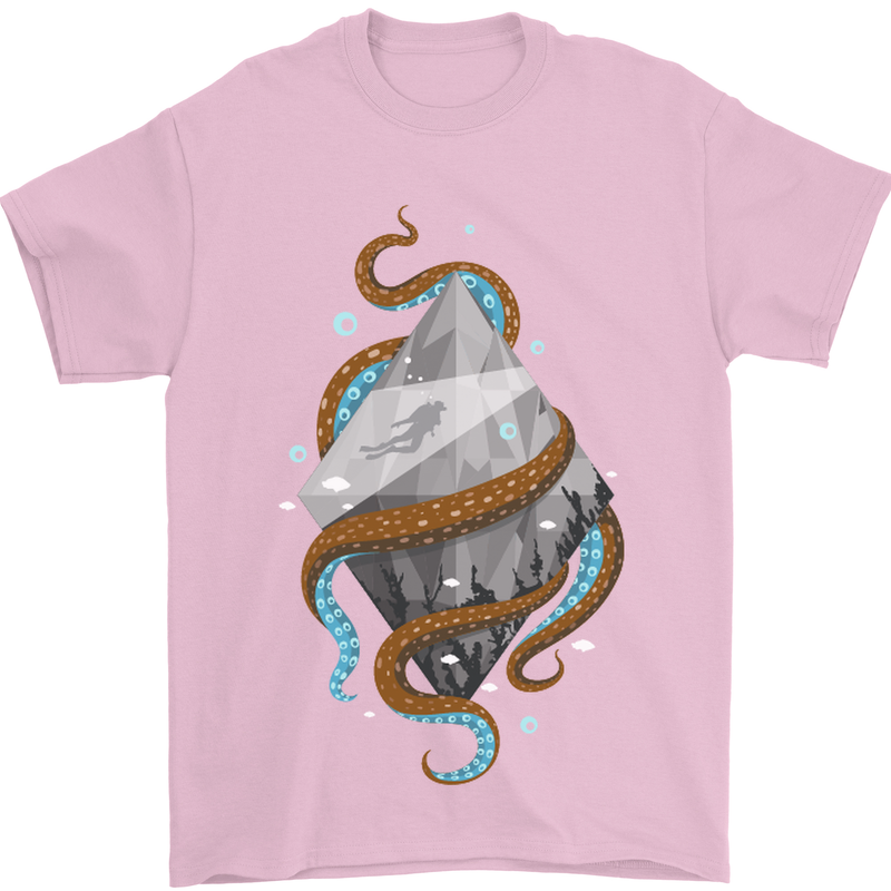 Abstract Scuba Diver Diving Dive Mens T-Shirt Cotton Gildan Light Pink