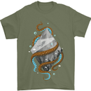 Abstract Scuba Diver Diving Dive Mens T-Shirt Cotton Gildan Military Green