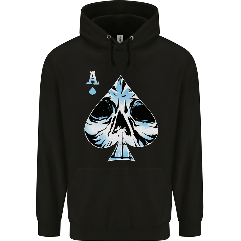 Ace of Spades Skull Childrens Kids Hoodie Black