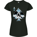 Ace of Spades Skull Womens Petite Cut T-Shirt Black