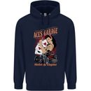 Aces Garage Hotrod Hot Rod Dragster Car Childrens Kids Hoodie Navy Blue