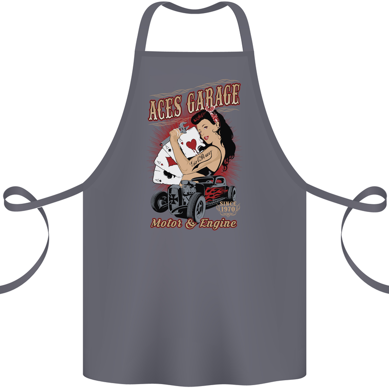 Aces Garage Hotrod Hot Rod Dragster Car Cotton Apron 100% Organic Steel