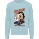 Aces Garage Hotrod Hot Rod Dragster Car Kids Sweatshirt Jumper Light Blue