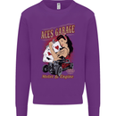 Aces Garage Hotrod Hot Rod Dragster Car Kids Sweatshirt Jumper Purple