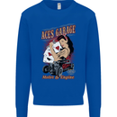 Aces Garage Hotrod Hot Rod Dragster Car Kids Sweatshirt Jumper Royal Blue