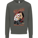Aces Garage Hotrod Hot Rod Dragster Car Kids Sweatshirt Jumper Storm Grey