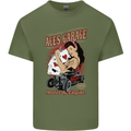 Aces Garage Hotrod Hot Rod Dragster Car Mens Cotton T-Shirt Tee Top Military Green