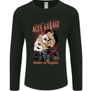 Aces Garage Hotrod Hot Rod Dragster Car Mens Long Sleeve T-Shirt Black