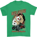 Aces Garage Hotrod Hot Rod Dragster Car Mens T-Shirt Cotton Gildan Irish Green