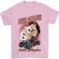 Aces Garage Hotrod Hot Rod Dragster Car Mens T-Shirt Cotton Gildan Light Pink