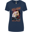 Aces Garage Hotrod Hot Rod Dragster Car Womens Wider Cut T-Shirt Navy Blue