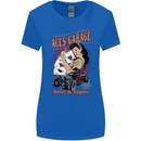 Aces Garage Hotrod Hot Rod Dragster Car Womens Wider Cut T-Shirt Royal Blue
