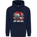 Acid Christmas Skulls Childrens Kids Hoodie Navy Blue
