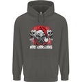 Acid Christmas Skulls Childrens Kids Hoodie Storm Grey