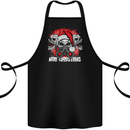 Acid Christmas Skulls Cotton Apron 100% Organic Black